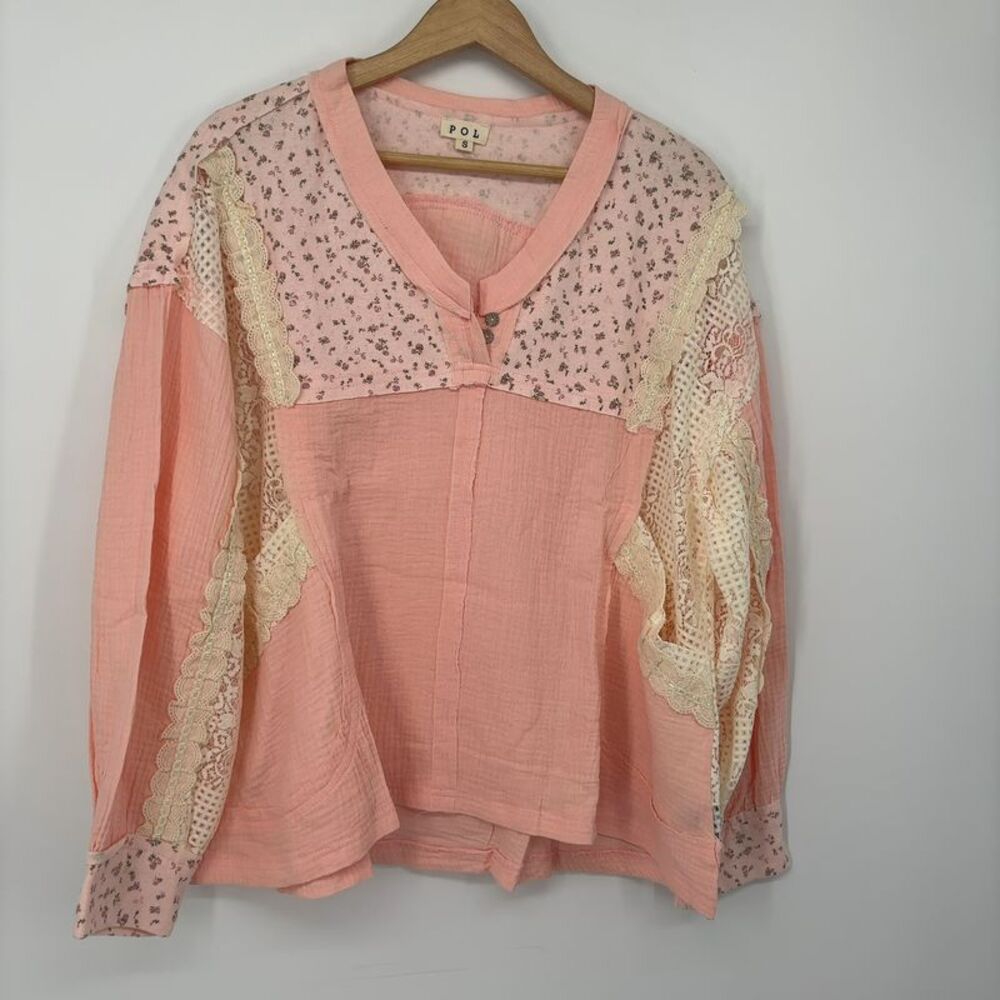 POL Color Block Pullover with Pockets
